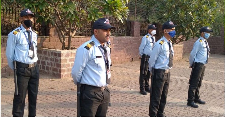 Security guards parade